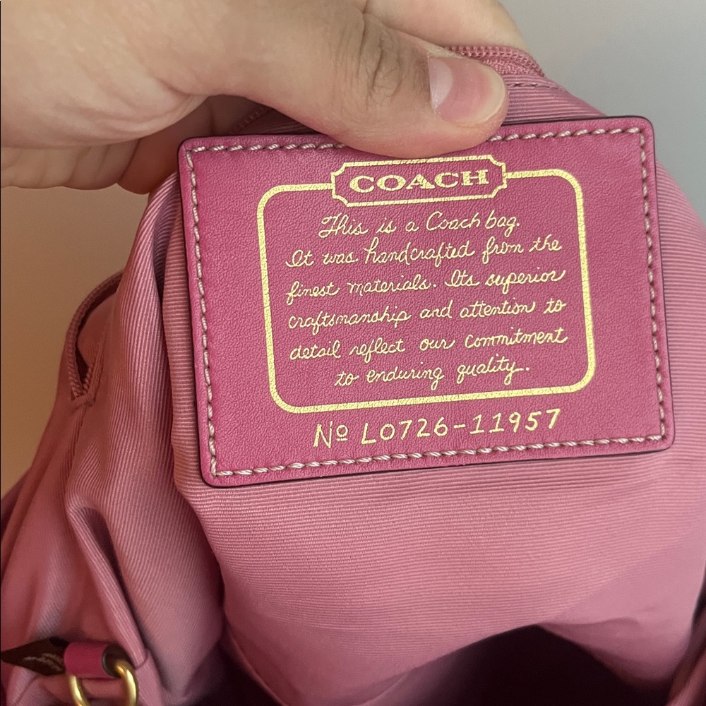 Coach Signature Brown With Pink Bag - Picture 4 of 13